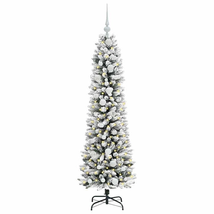 Albero di Natale artificiale con 150 LED Verde e bianco 150 cm 3396096