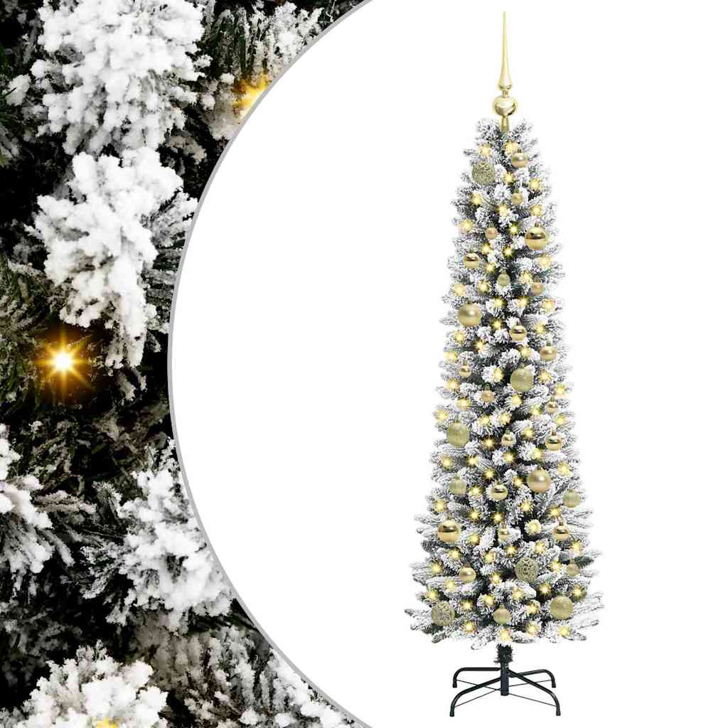 Albero di Natale artificiale con 150 LED Verde e bianco 150 cm 3396097