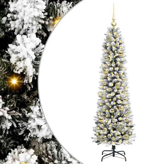 Albero di Natale Artificiale-Albero Natalizio con 150 LED Bianco 150 cm 304117