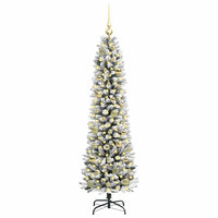 Albero di Natale artificiale con 150 LED Verde e bianco 150 cm 3396097