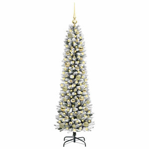 Albero di Natale artificiale con 150 LED Verde e bianco 150 cm 3396097