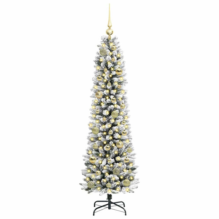 Albero di Natale artificiale con 150 LED Verde e bianco 150 cm 3396097