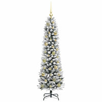 Albero di Natale artificiale con 150 LED Verde e bianco 150 cm 3396097