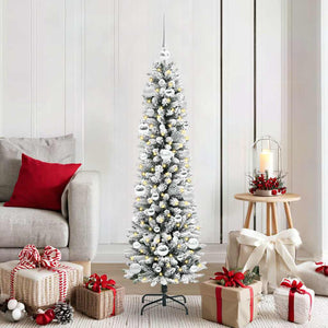 Albero di Natale artificiale con 150 LED Verde e bianco 150 cm 3396098