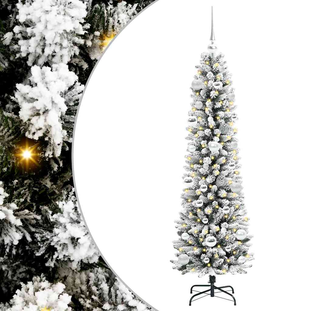 Albero di Natale artificiale con 150 LED Verde e bianco 150 cm 3396098