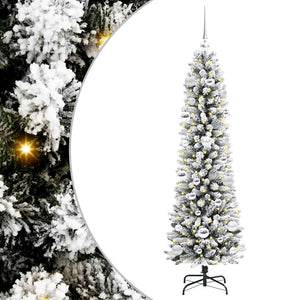 Albero di Natale artificiale con 150 LED Verde e bianco 150 cm 3396098