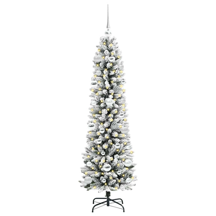 Albero di Natale artificiale con 150 LED Verde e bianco 150 cm 3396098