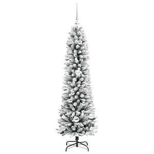 Albero di Natale artificiale con 150 LED Verde e bianco 150 cm 3396098