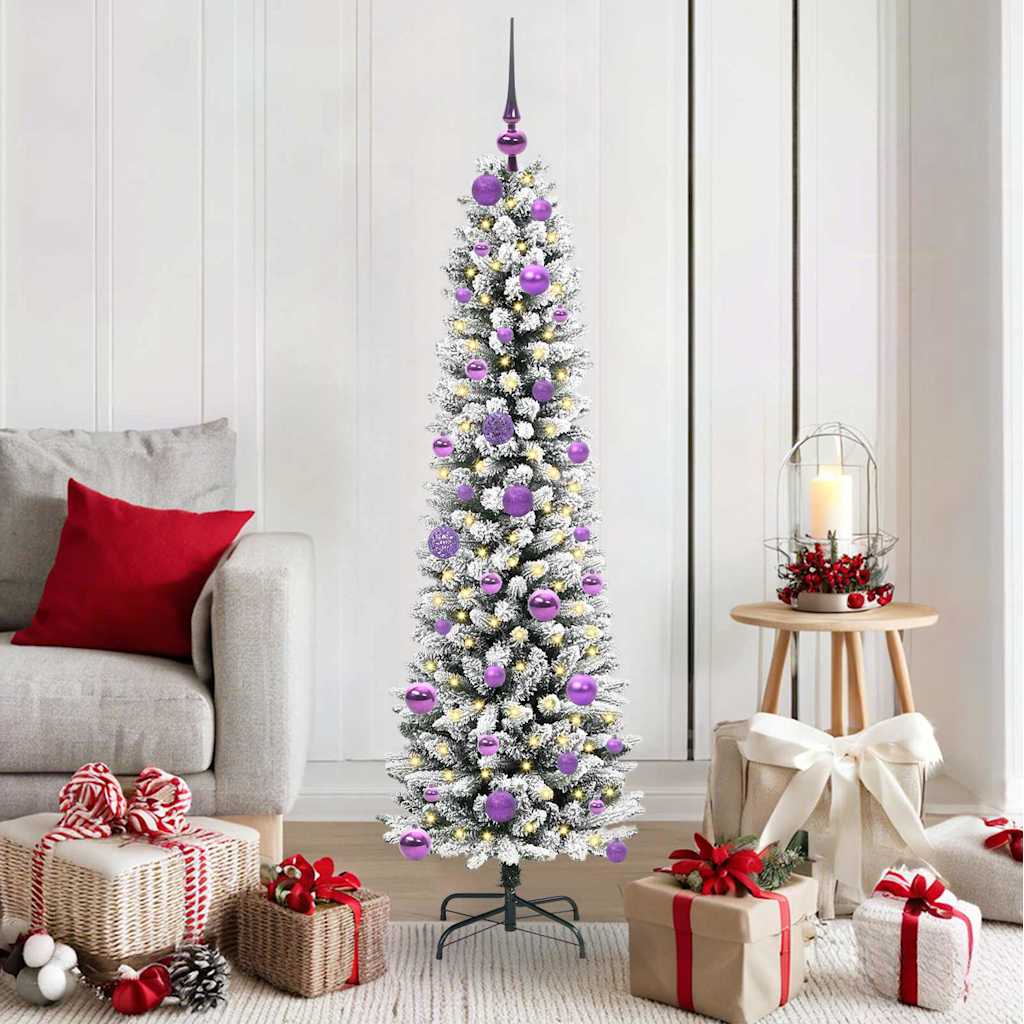 Albero di Natale artificiale con 150 LED Verde e bianco 150 cm 3396099