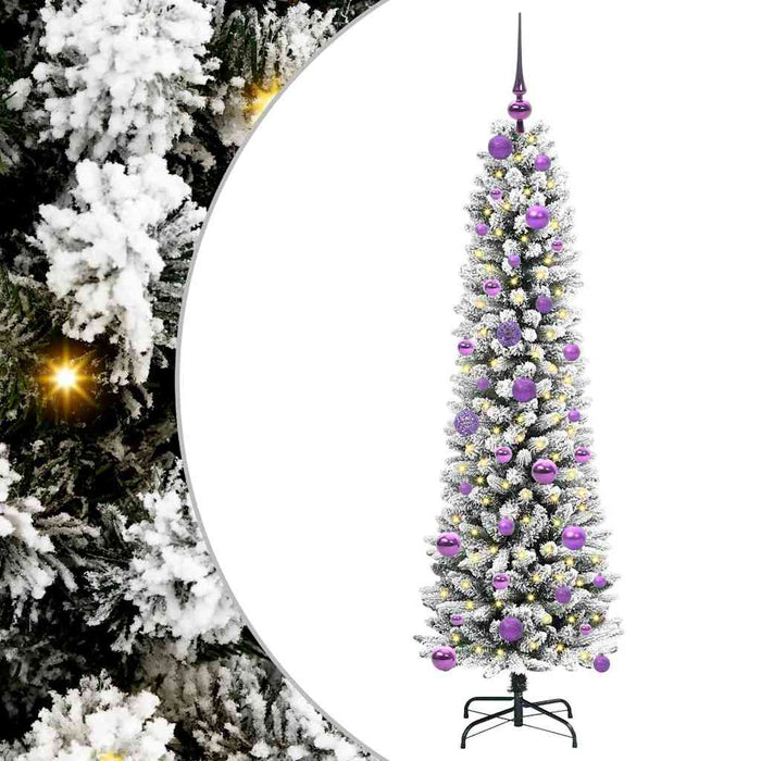 Albero di Natale artificiale con 150 LED Verde e bianco 150 cm 3396099