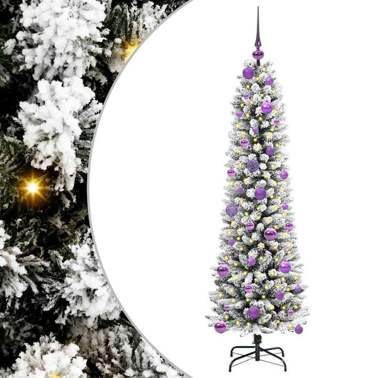 Albero di Natale Artificiale-Albero Natalizio con 150 LED Bianco 150 cm 158249
