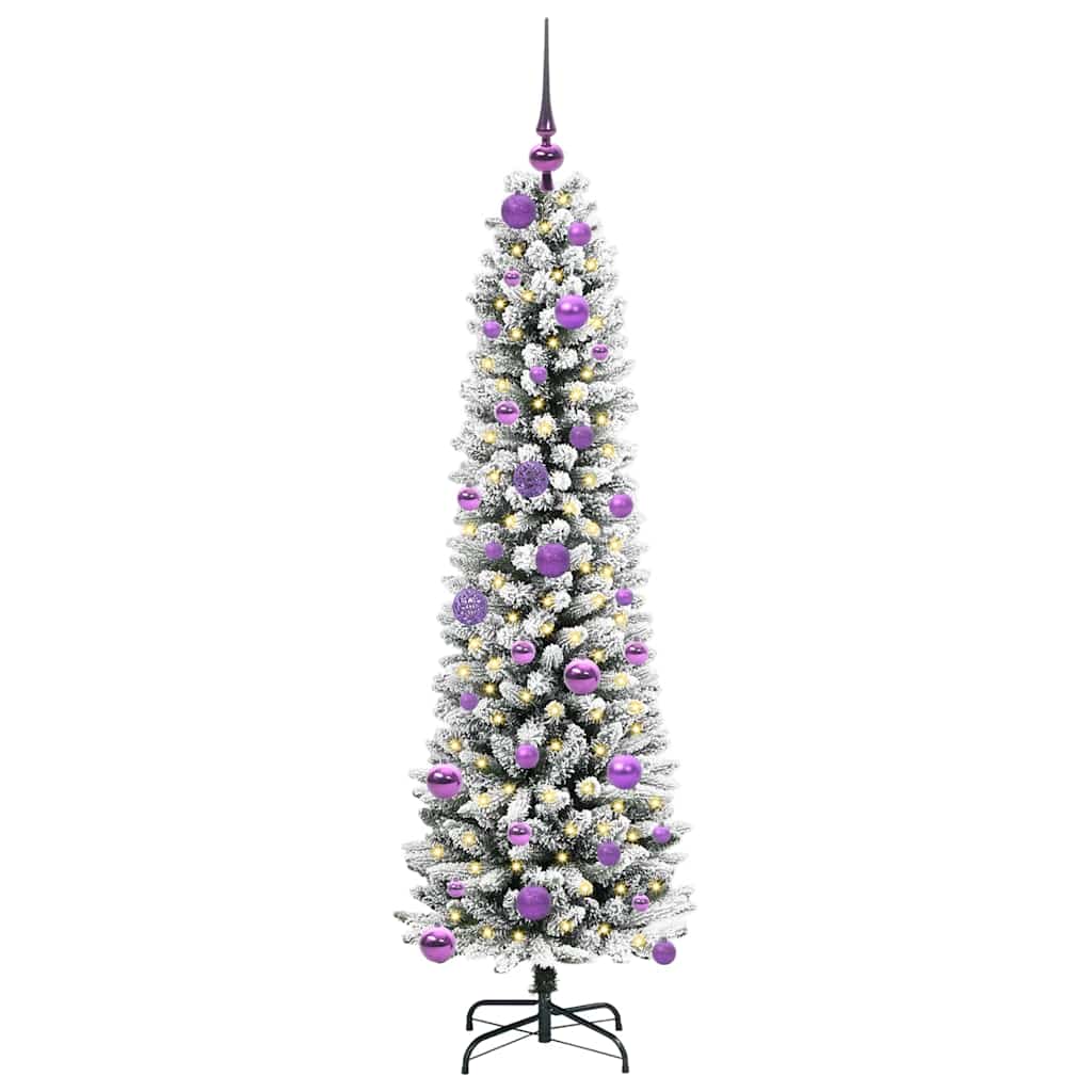 Albero di Natale artificiale con 150 LED Verde e bianco 150 cm 3396099