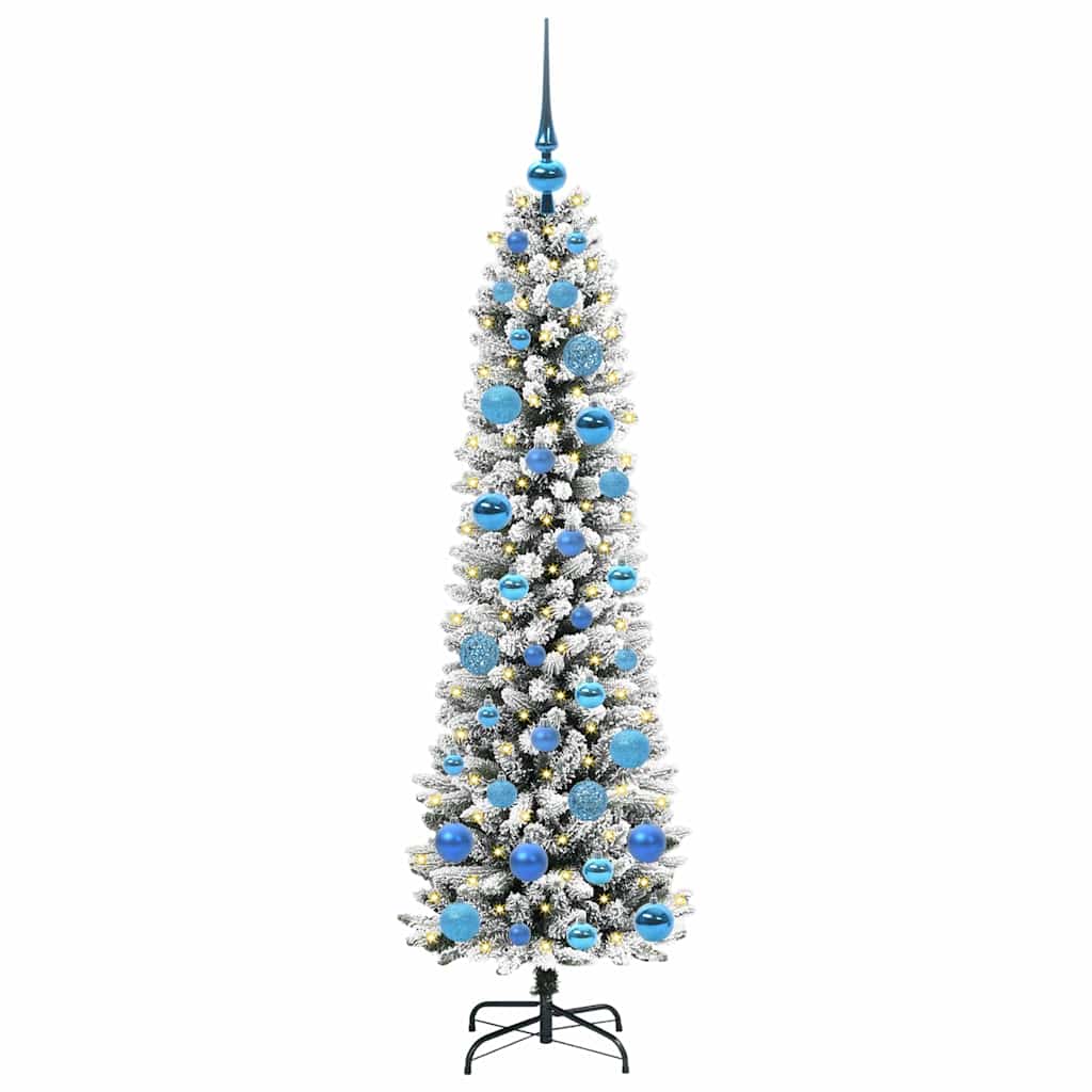 Albero di Natale artificiale con 150 LED Verde e bianco 150 cm 3396100