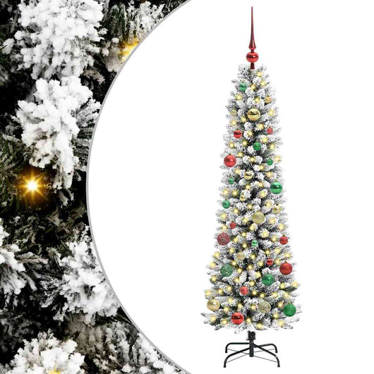 Albero di Natale artificiale con 150 LED Verde e bianco 150 cm 3396101