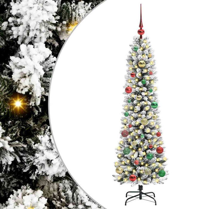 Albero di Natale Artificiale-Albero Natalizio con 150 LED Bianco 150 cm 830684