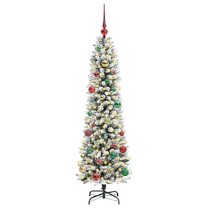 Albero di Natale artificiale con 150 LED Verde e bianco 150 cm 3396101
