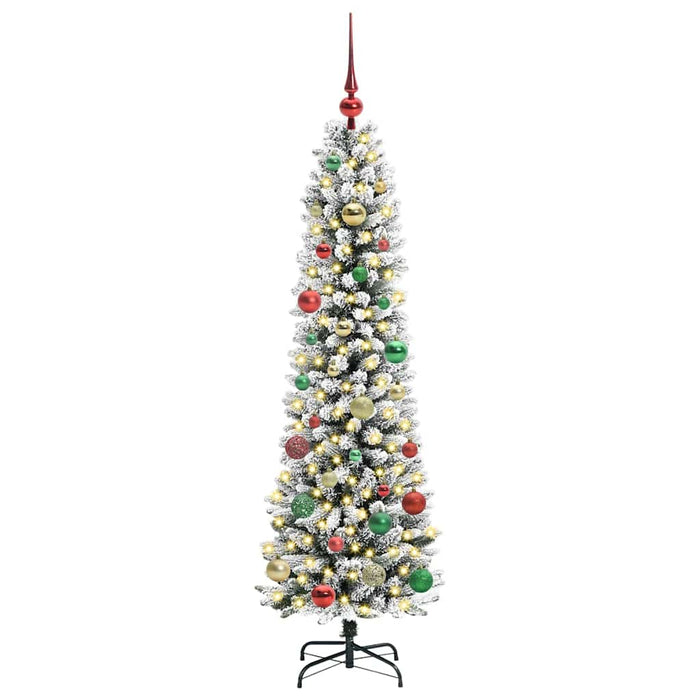 Albero di Natale artificiale con 150 LED Verde e bianco 150 cm 3396101