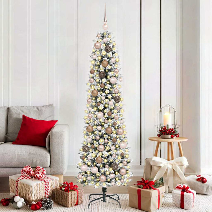 AlberodiNataleartificiale con supporto Bianco 180cm PVC 3396103
