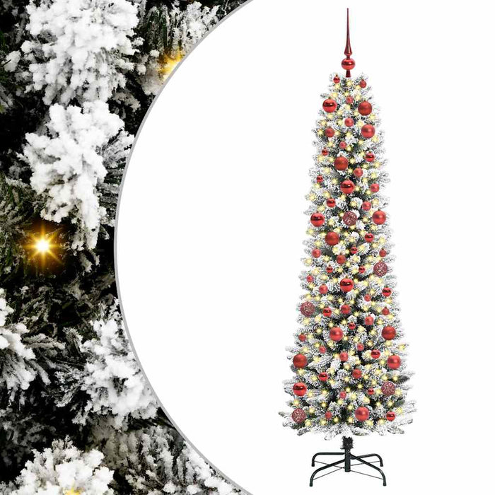 AlberodiNataleartificiale with LEDs Bianco 180cm PVC 3396105