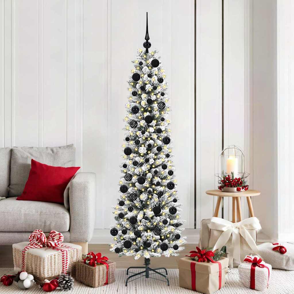 Albero di Natale artificiale con 300 LED Verde e bianco 180 cm 3396106