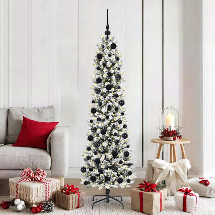 Albero di Natale artificiale con 300 LED Verde e bianco 180 cm 3396106