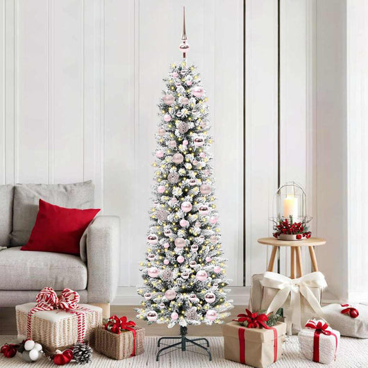 Albero di Natale artificiale con 300 LED Verde e bianco 180 cm 3396107