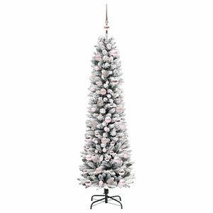 Albero di Natale artificiale con 300 LED Verde e bianco 180 cm 3396107