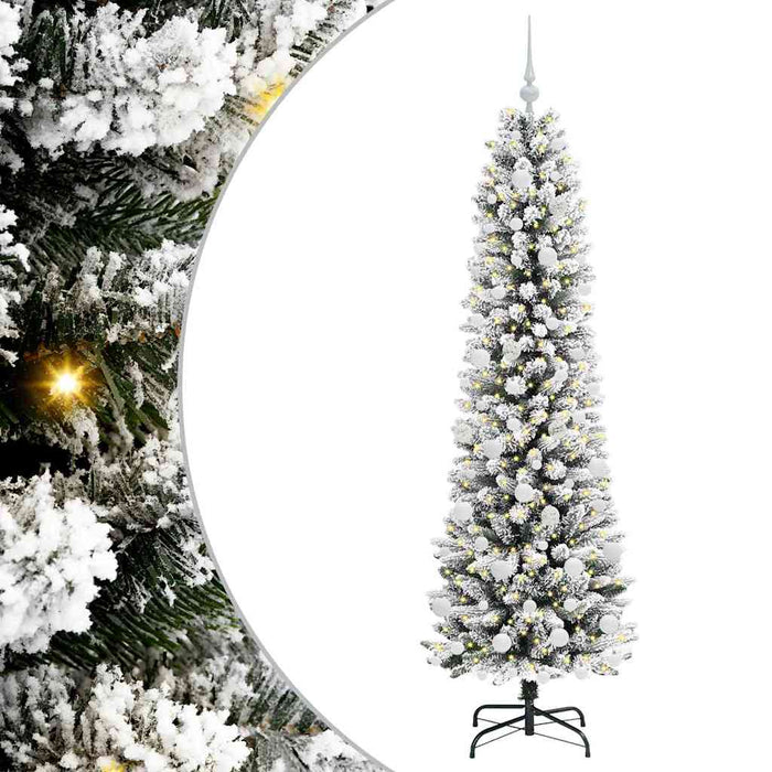 Albero di Natale artificiale con 300 LED Verde e bianco 180 cm 3396108