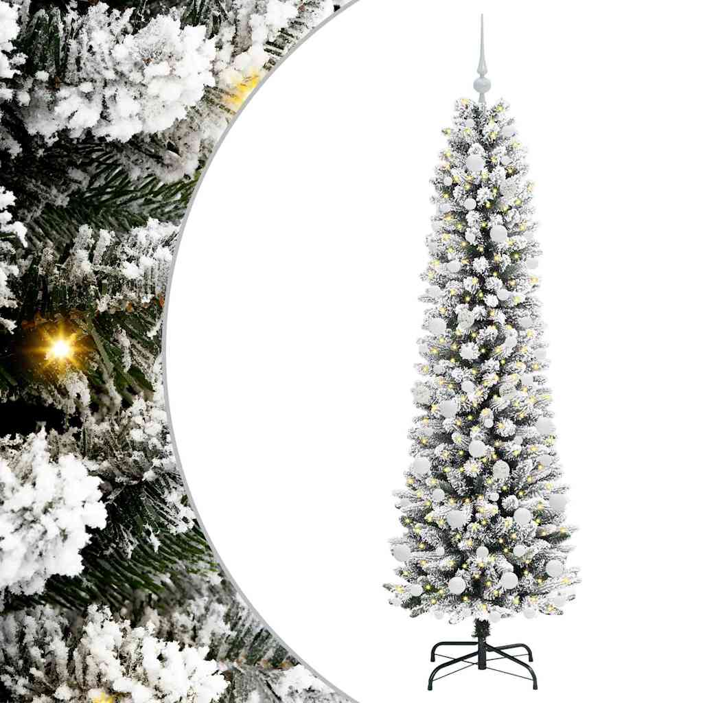 Albero di Natale Artificiale-Albero Natalizio con 300 LED Bianco 180 cm 854546