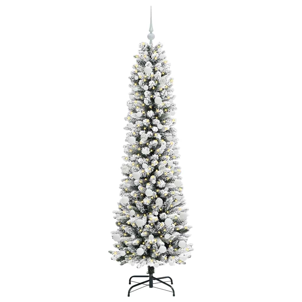 Albero di Natale artificiale con 300 LED Verde e bianco 180 cm 3396108