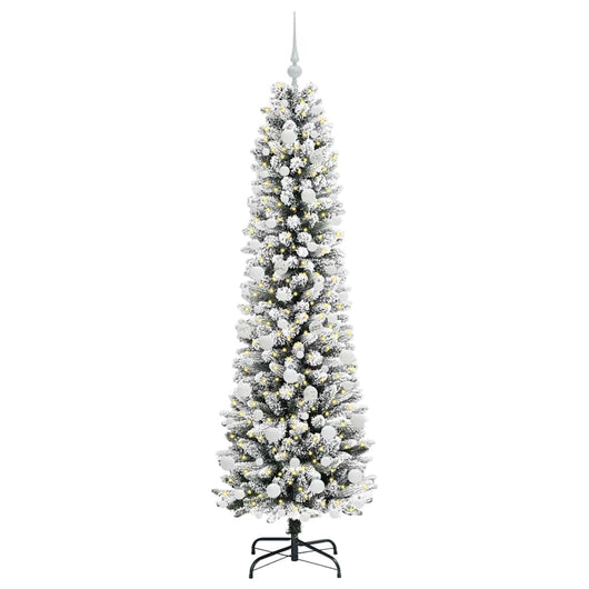 Albero di Natale Artificiale-Albero Natalizio con 300 LED Bianco 180 cm 854546
