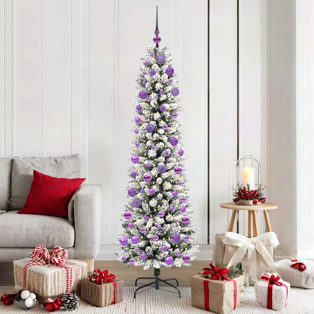 Albero di Natale artificiale con 300 LED Verde e bianco 180 cm 3396111