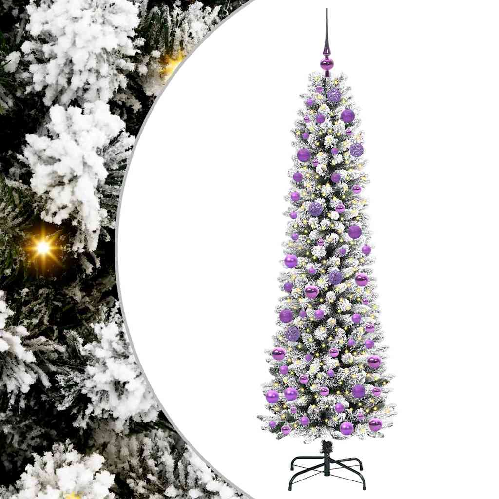 Albero di Natale artificiale con 300 LED Verde e bianco 180 cm 3396111