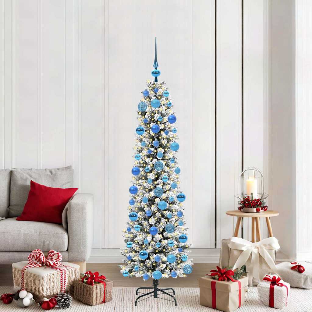 Albero di Natale artificiale con 300 LED Verde e bianco 180 cm 3396112