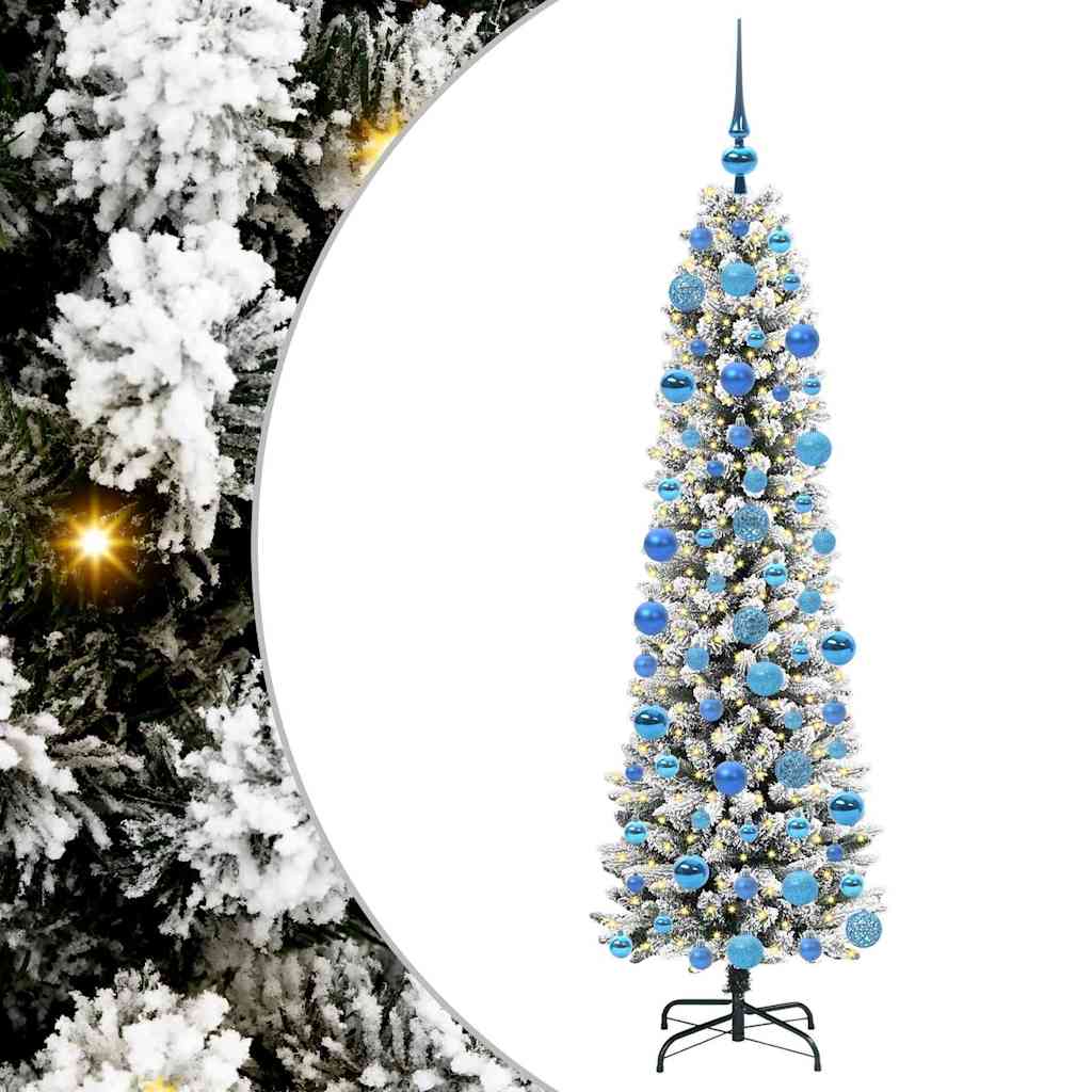Albero di Natale artificiale con 300 LED Verde e bianco 180 cm 3396112