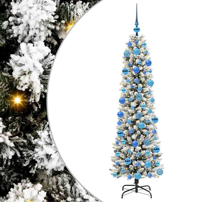 Albero di Natale artificiale con 300 LED Verde e bianco 180 cm 3396112