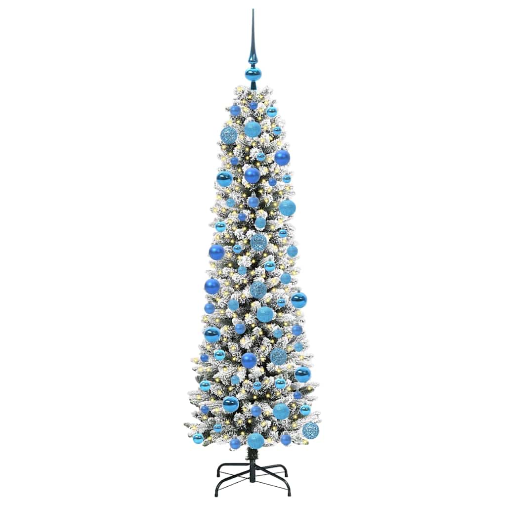 Albero di Natale artificiale con 300 LED Verde e bianco 180 cm 3396112