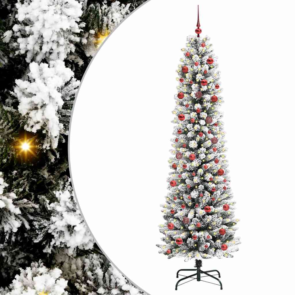 Albero di Natale artificiale con 300 LED Verde e bianco 210 cm 3396117