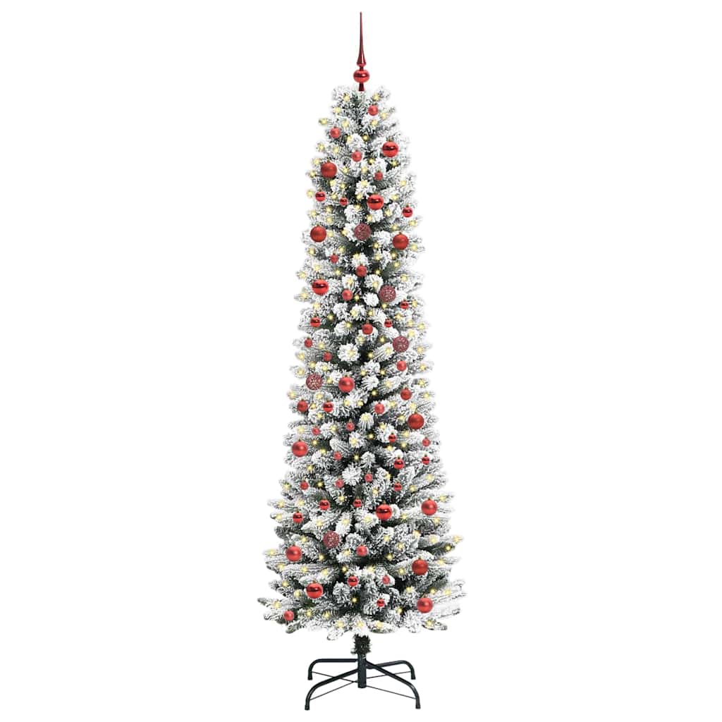 Albero di Natale artificiale con 300 LED Verde e bianco 210 cm 3396117