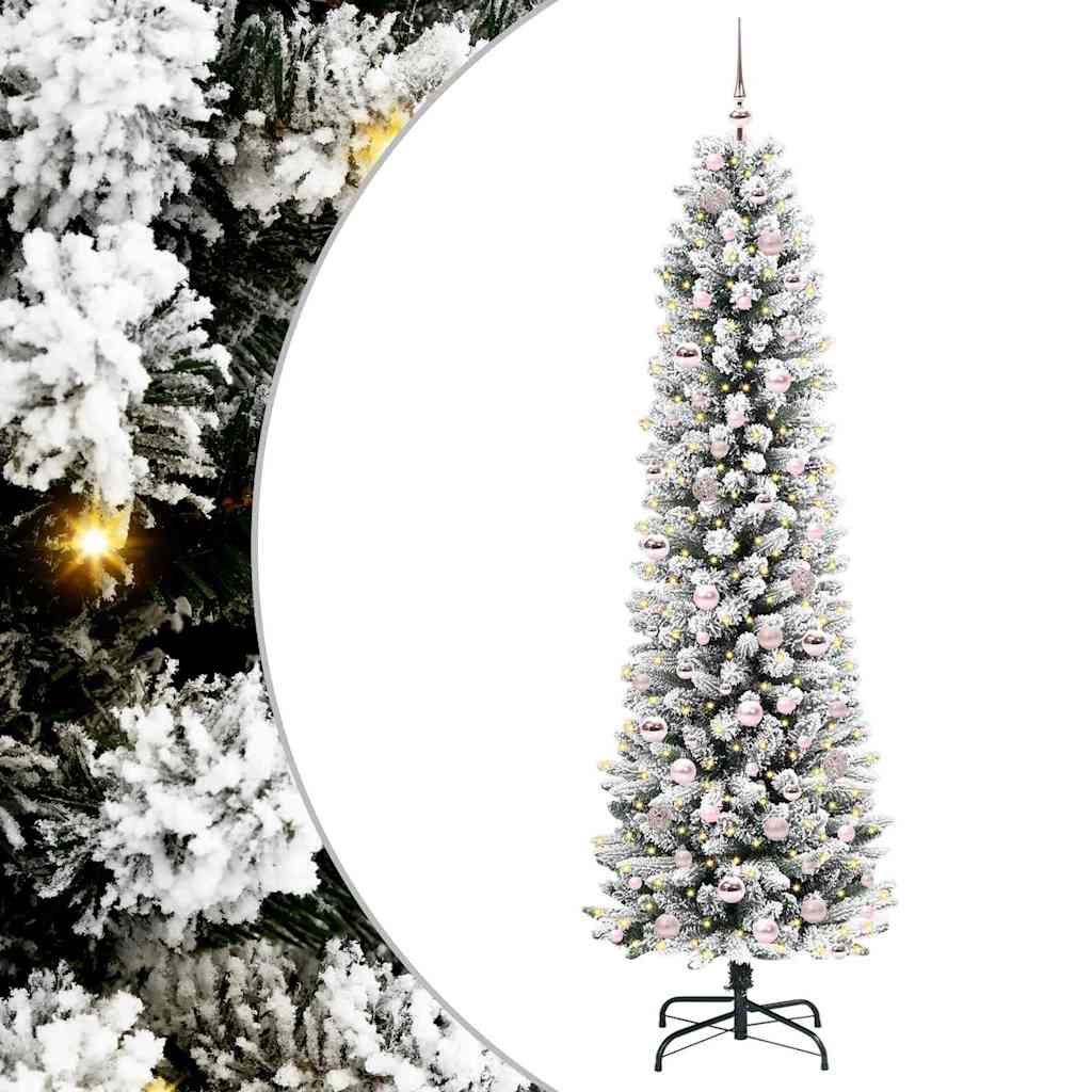 Albero di Natale artificiale con 300 LED Verde e bianco 210 cm 3396119