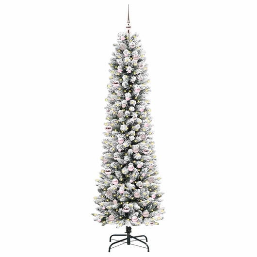 Albero di Natale Artificiale-Albero Natalizio con 300 LED Bianco 210 cm 208504