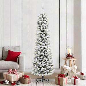 Albero di Natale artificiale con 300 LED Verde e bianco 210 cm 3396120