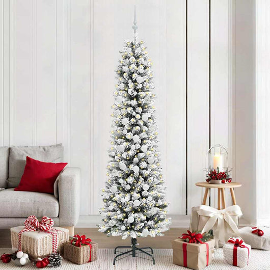 Albero di Natale artificiale con 300 LED Verde e bianco 210 cm 3396120