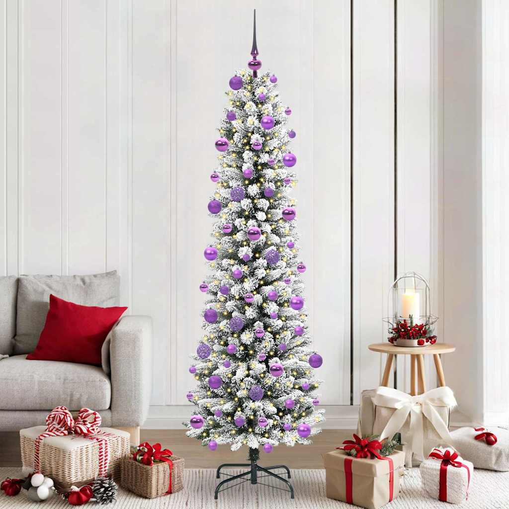 Albero di Natale artificiale con 300 LED Verde e bianco 210 cm 3396123