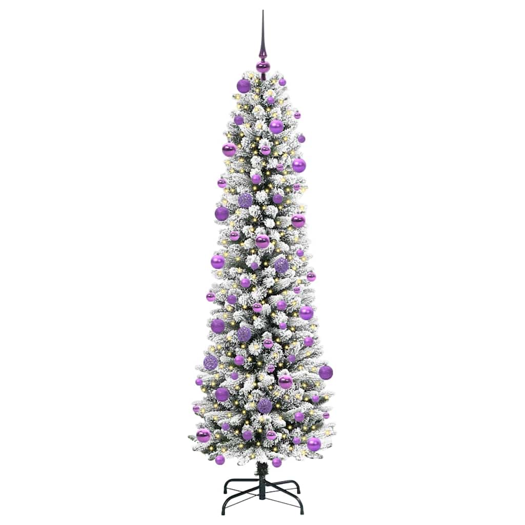 Albero di Natale artificiale con 300 LED Verde e bianco 210 cm 3396123