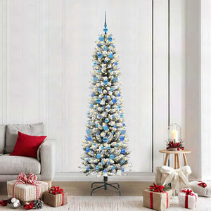 Albero di Natale artificiale con 300 LED Verde e bianco 210 cm 3396124