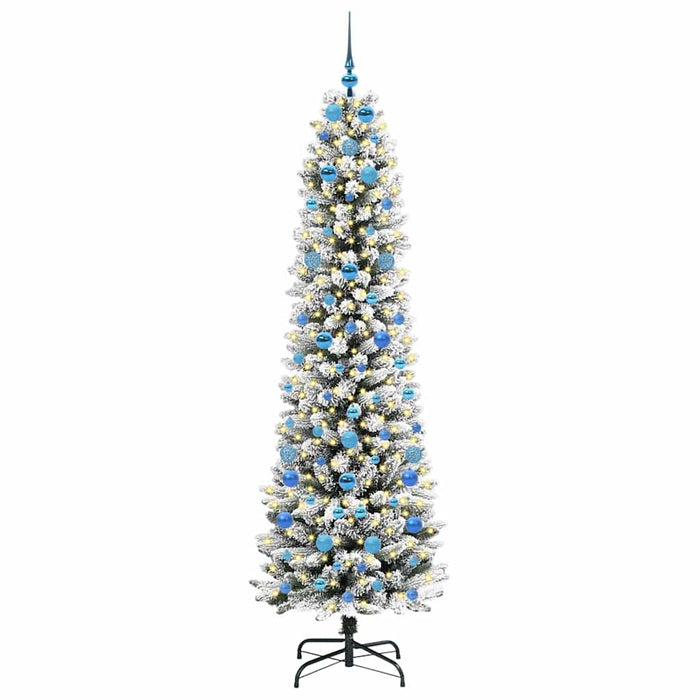 Albero di Natale artificiale con 300 LED Verde e bianco 210 cm 3396124