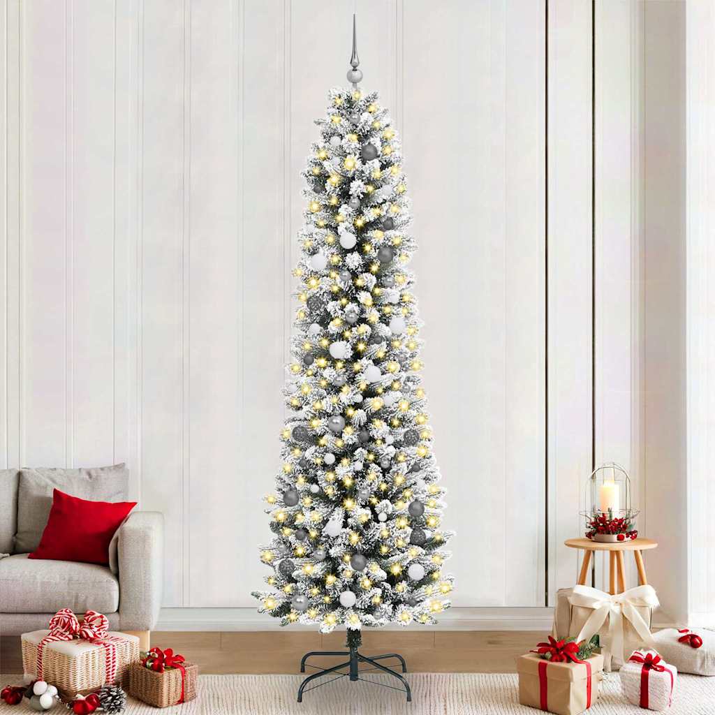 vidaXL Albero di Natale snodato Bianco 240 cm PVC