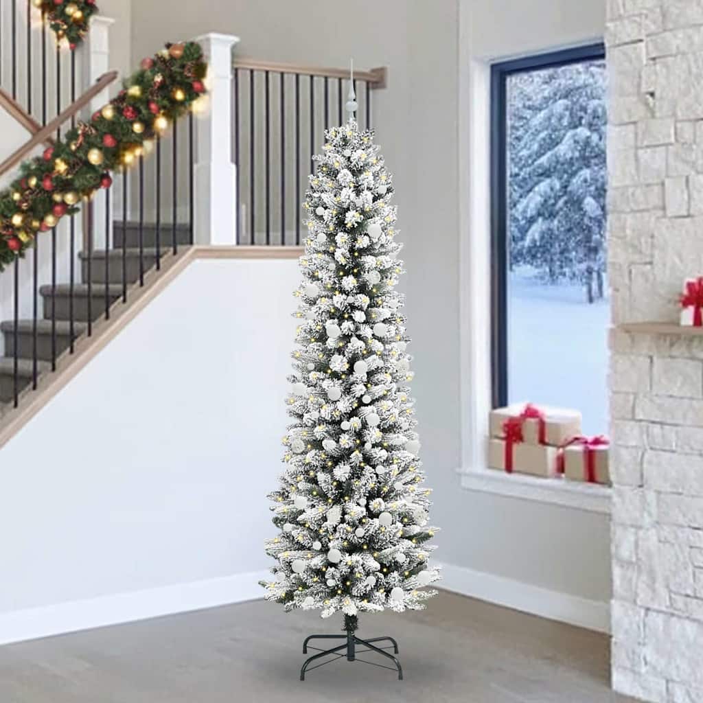 Albero di Natale artificiale con 300 LED Verde e bianco 240 cm 3396132