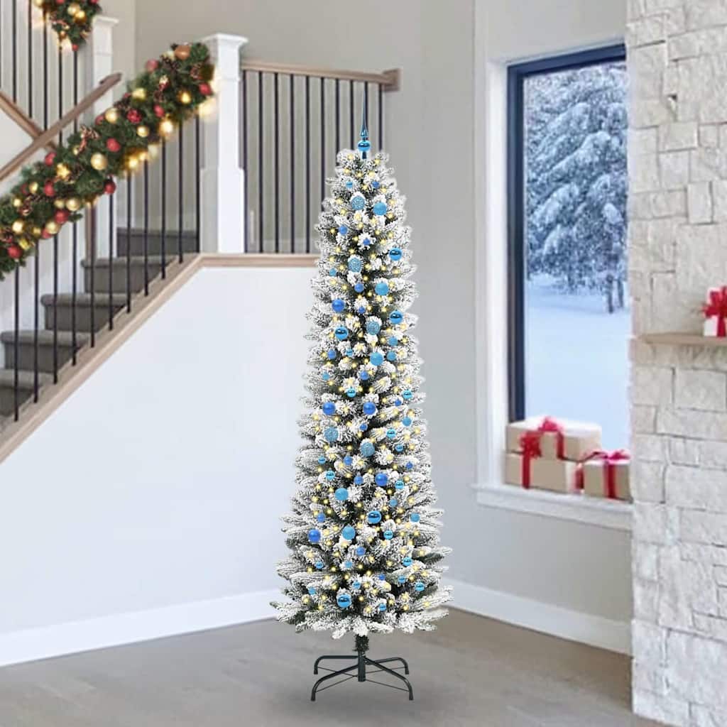 Albero di Natale artificiale con 300 LED Verde e bianco 240 cm 3396136